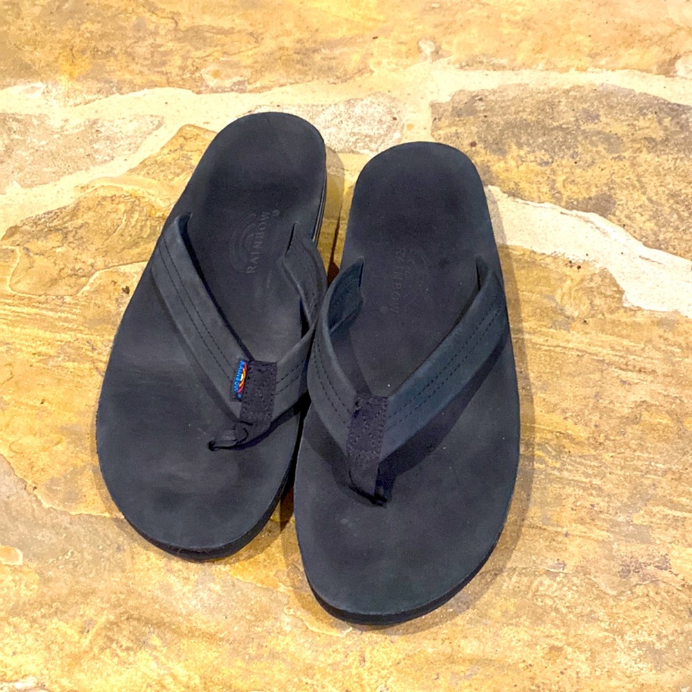 Rainbow flip flops Mans size 12.5-13